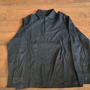 Zegna Long Sleeved Polo Suede under Collar